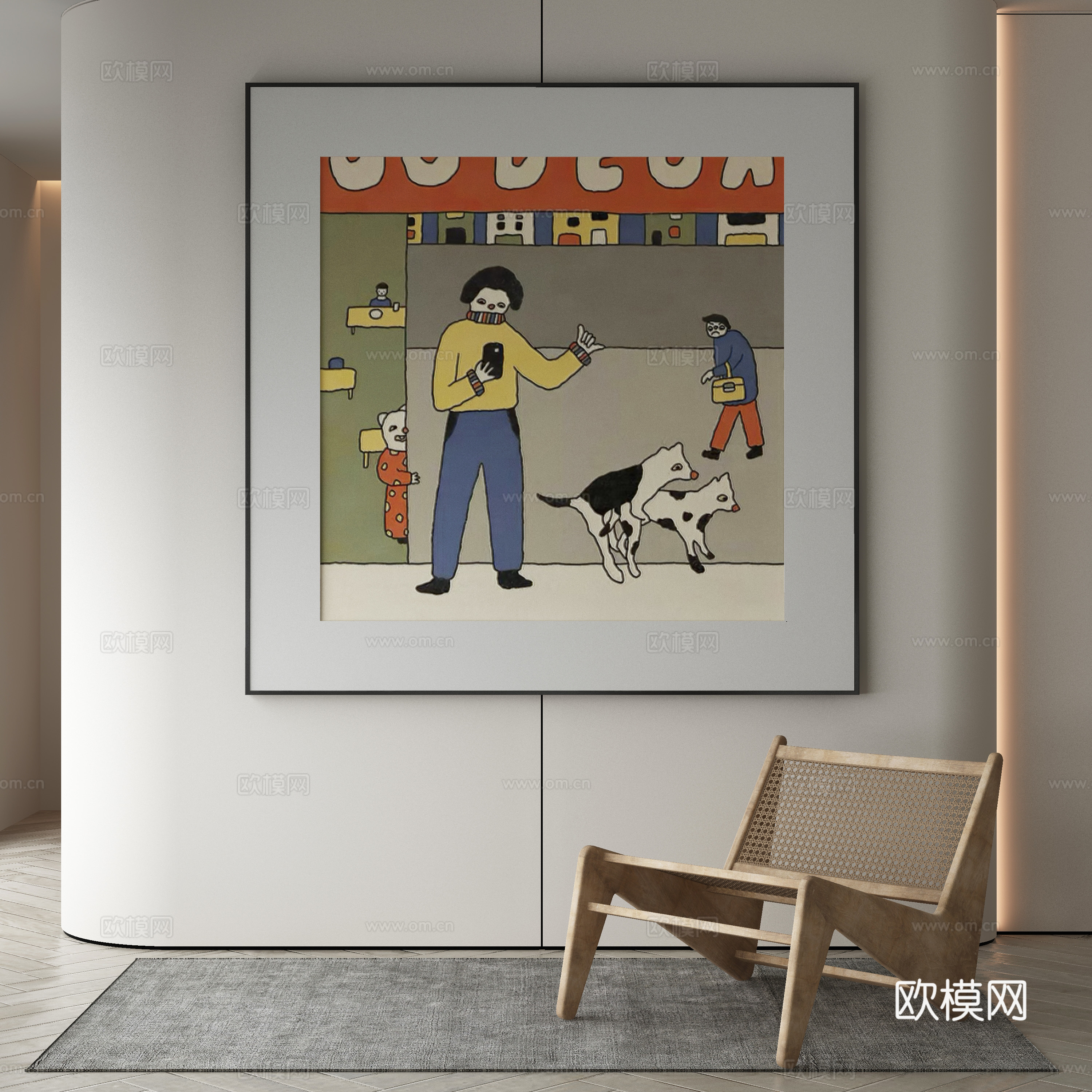 侘寂挂画 油画3d模型