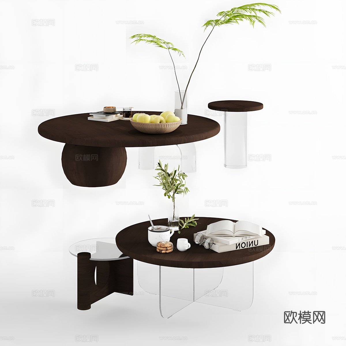 现代茶几 茶几 异形茶几 亚克力茶几su模型