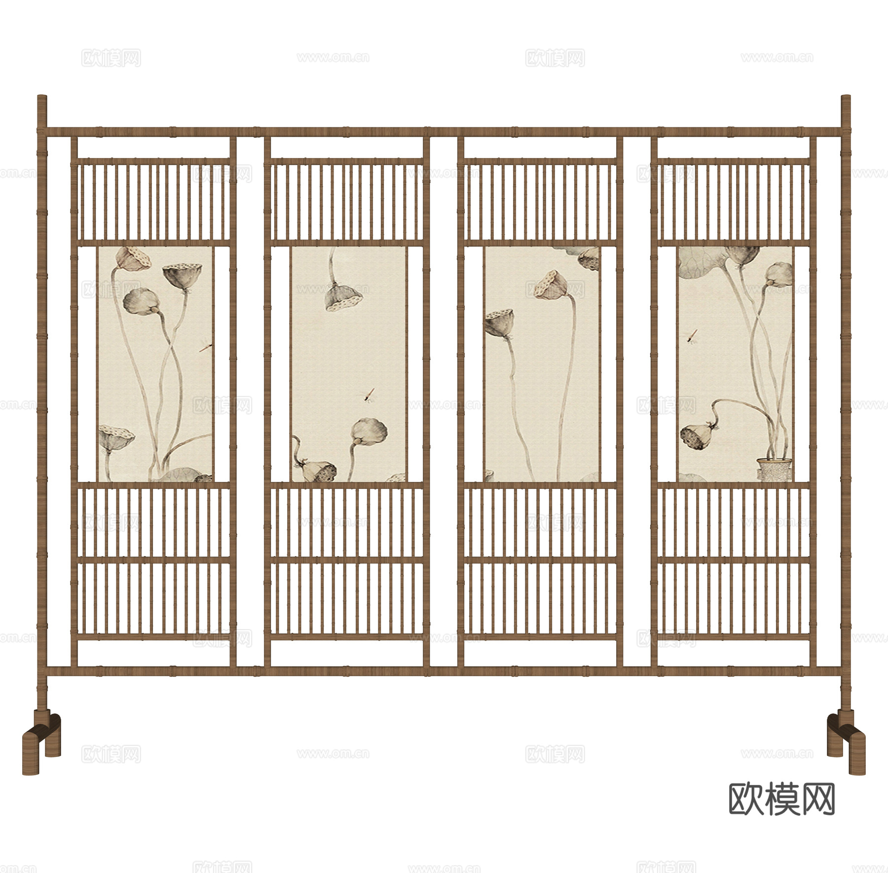 中式屏风su模型