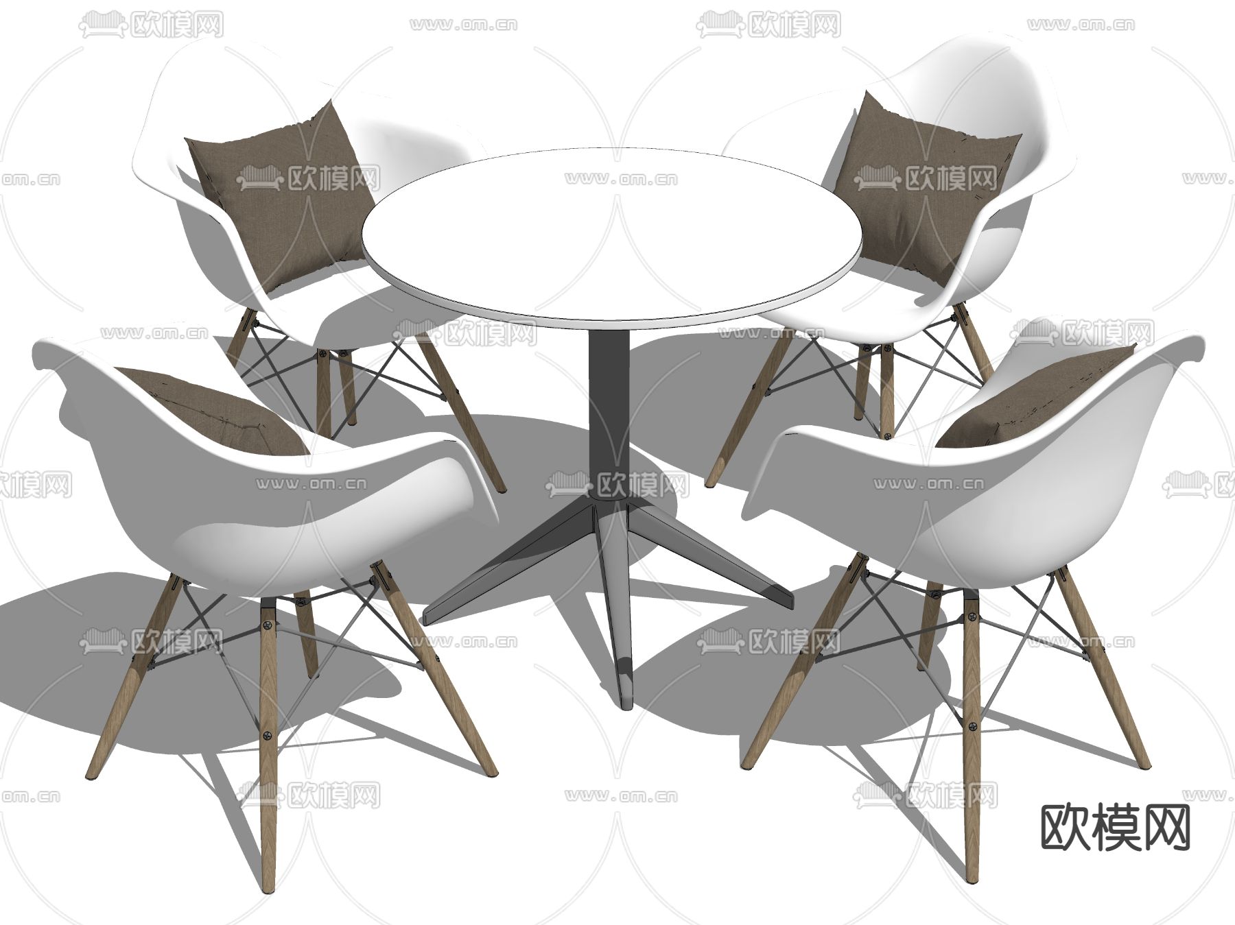 现代洽谈桌椅su模型下载（渲染图2）