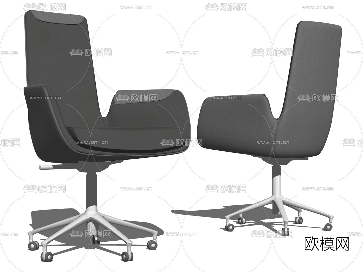 现代旋转办公椅su模型下载（渲染图2）