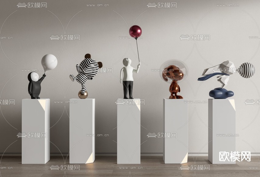 卡通雕塑 潮玩摆件3d模型下载