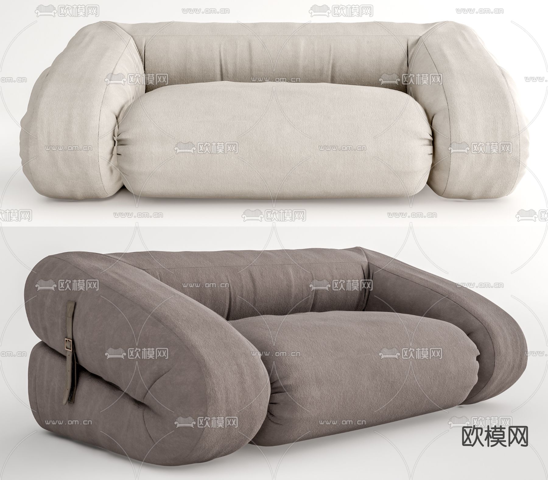 现代布艺懒人沙发su模型