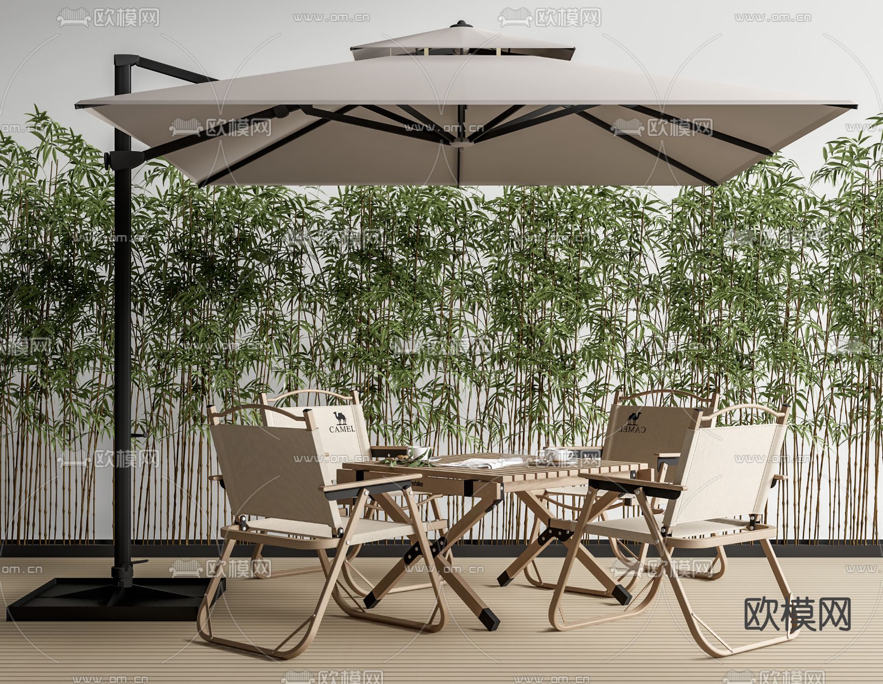 户外桌椅 露营桌椅 遮阳伞3d模型下载