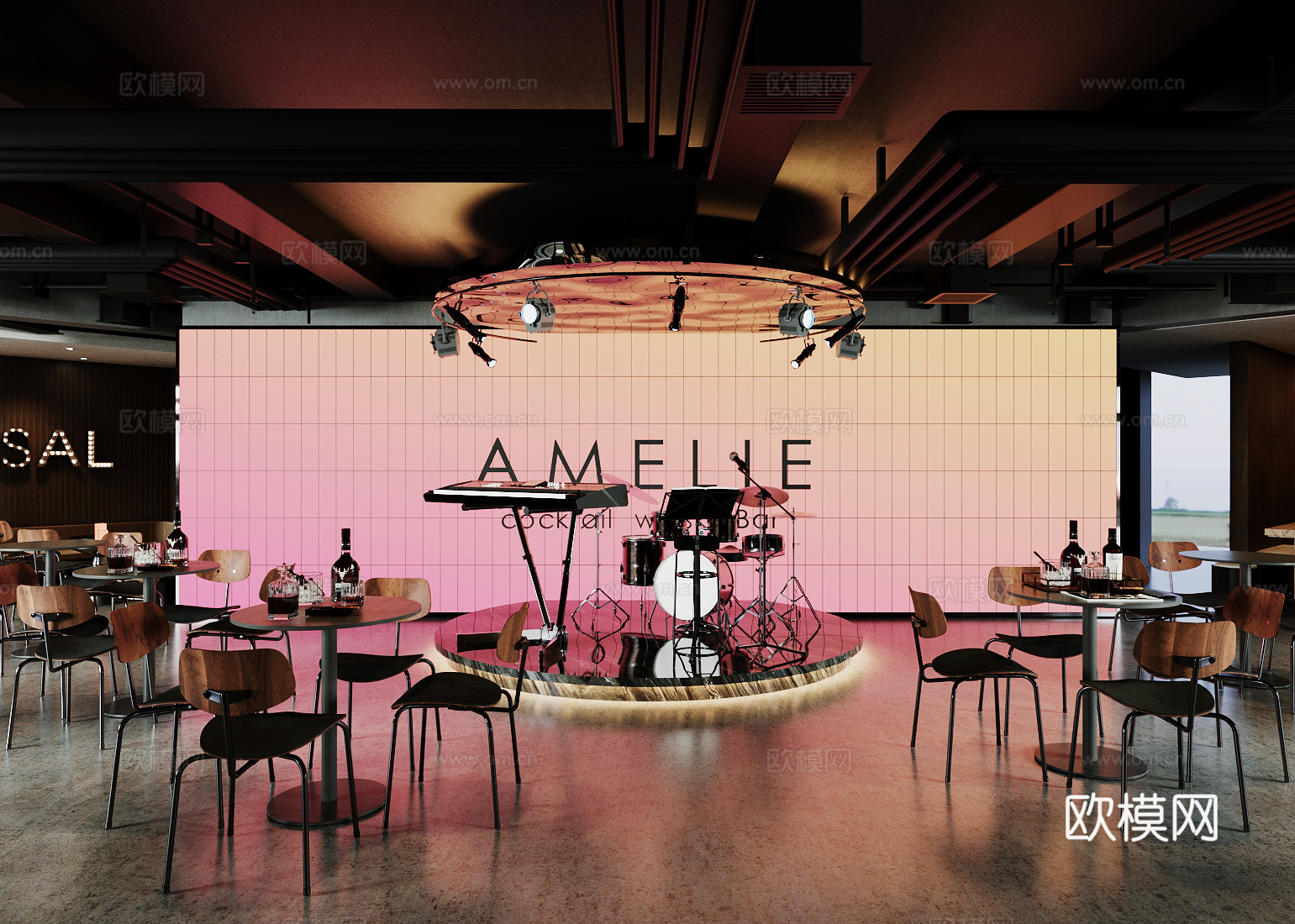 工业风酒吧 清吧 酒馆3d模型下载（渲染图2）