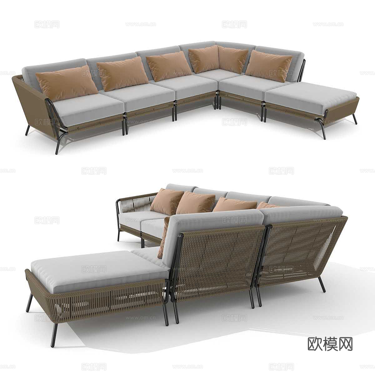Holly Hunt 火蜥蜴组合沙发3d模型