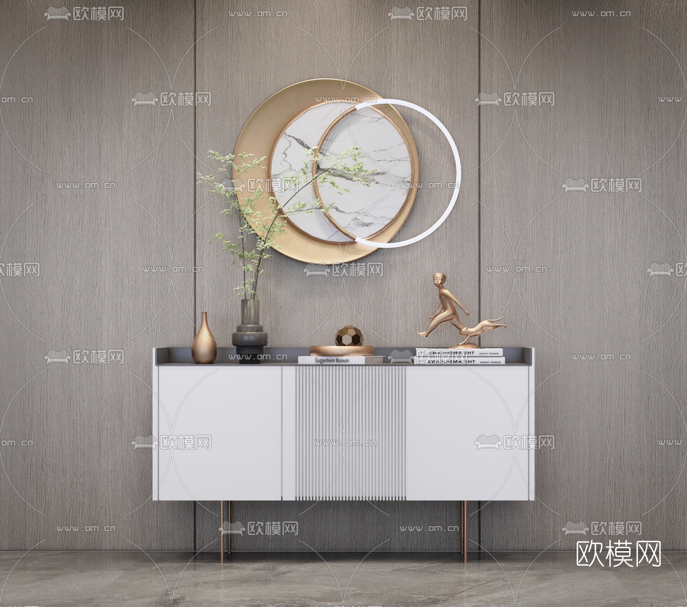 现代端景台su模型