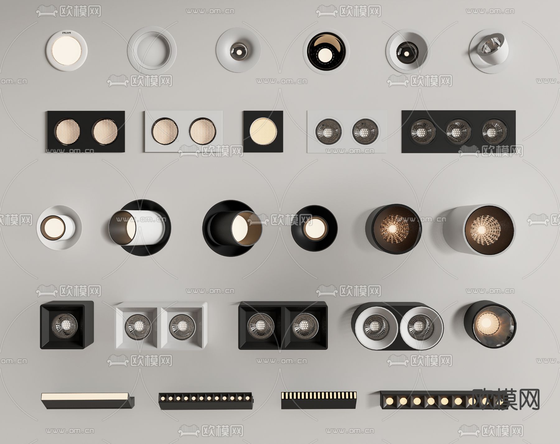 筒灯 射灯 轨道灯 牛眼灯 斗盏3d模型下载