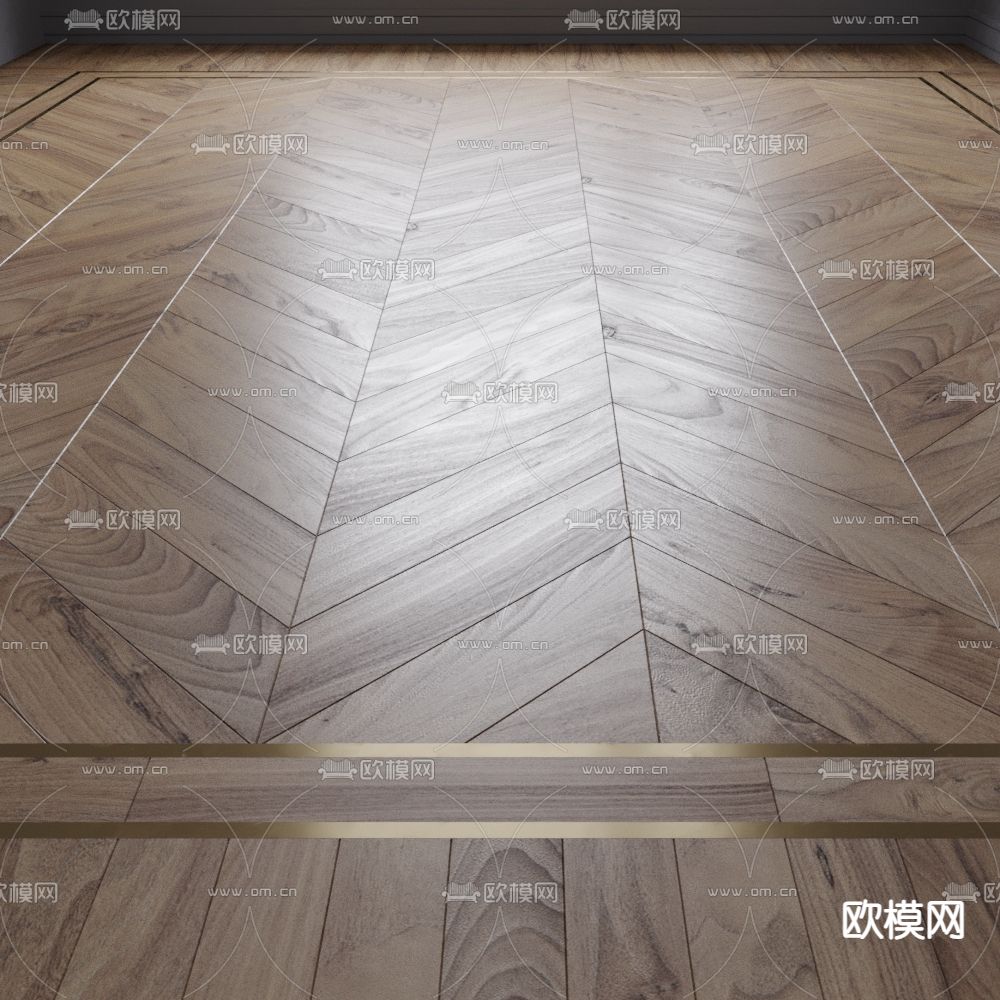 现代鱼骨拼木地板3d模型下载（渲染图1）