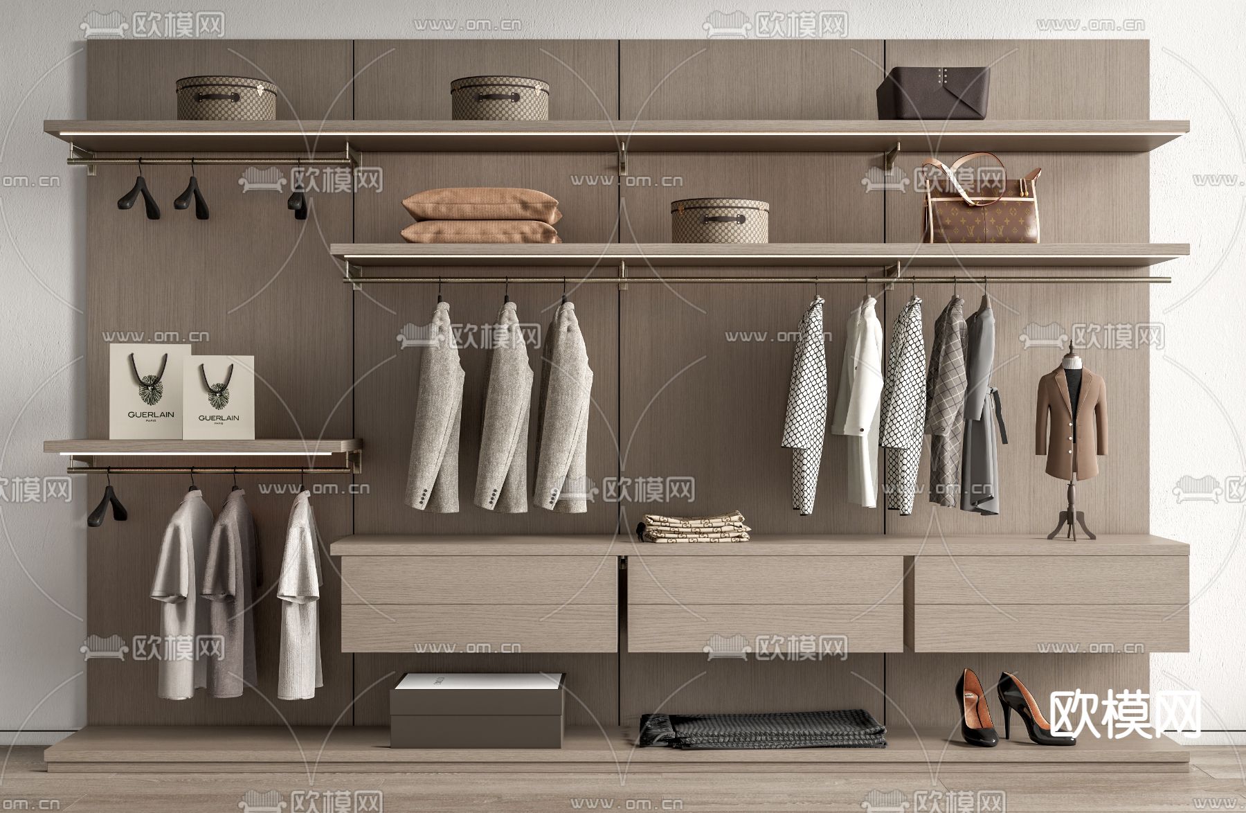现代衣柜su模型