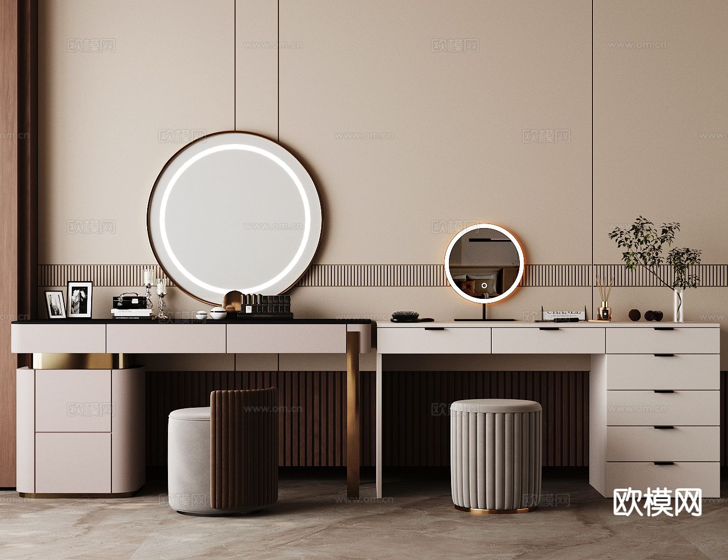 意式梳妆台3d模型下载