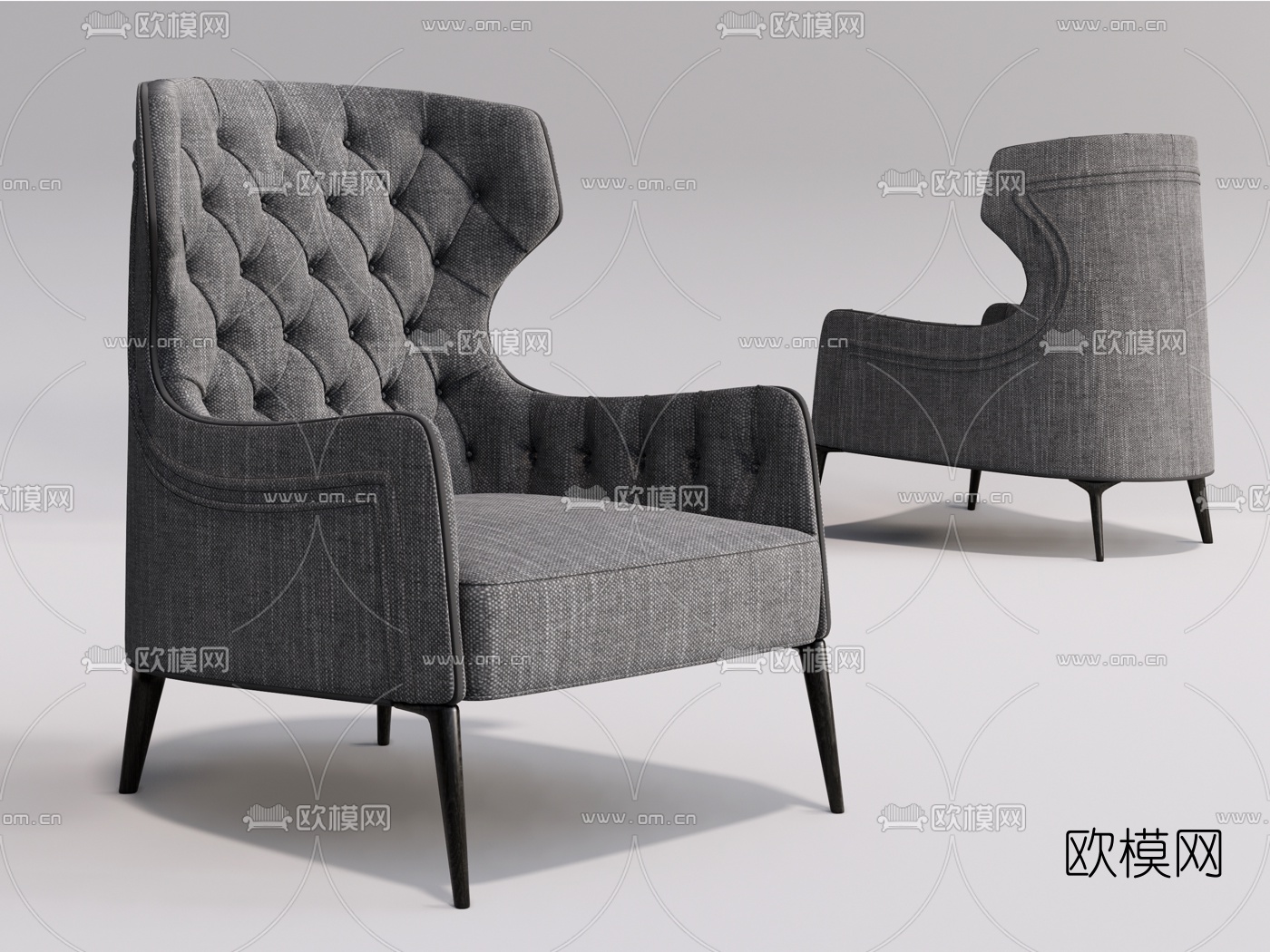 现代布艺休闲椅su模型