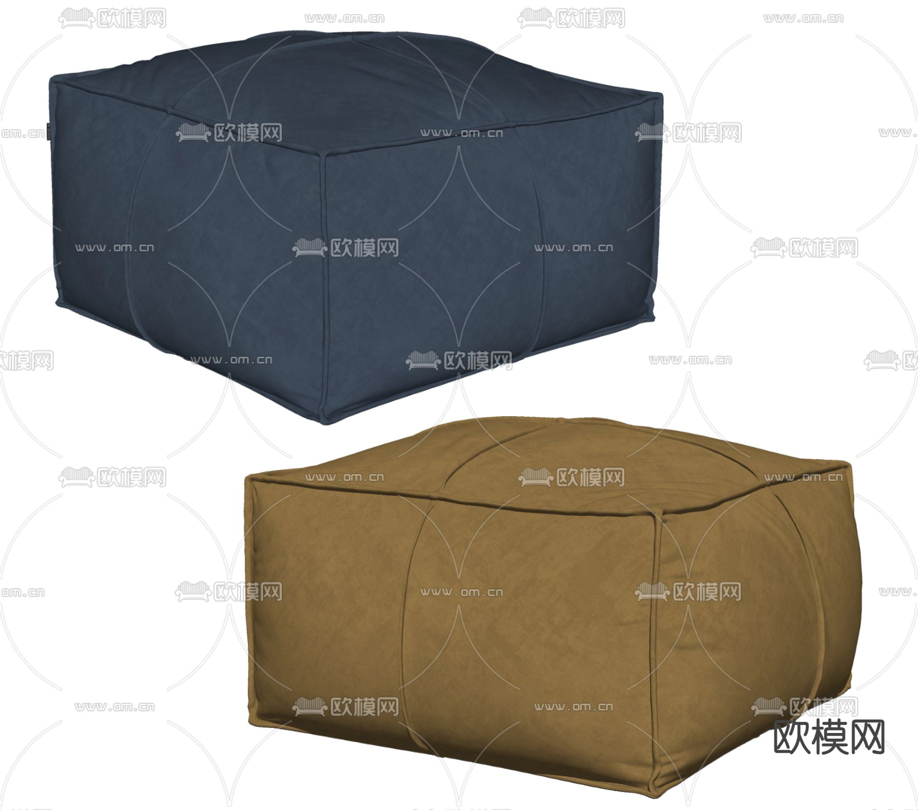 现代沙发凳脚踏su模型下载（渲染图2）