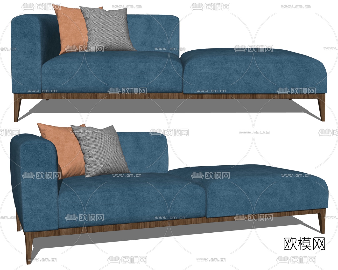 北欧布艺贵妃椅su模型