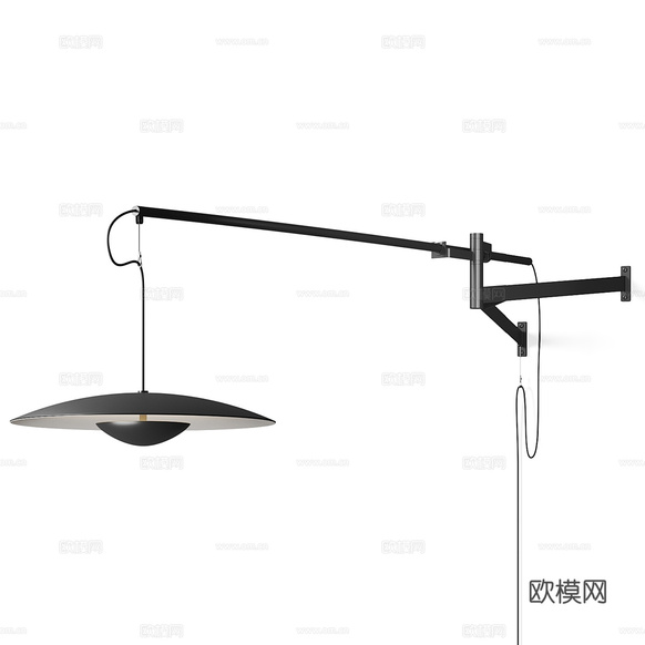 现代吊线壁灯3d模型下载(渲染图2)