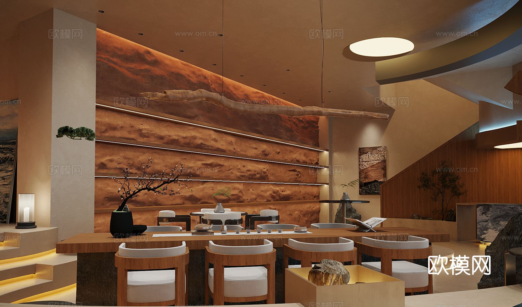 新中式茶馆 茶楼3d模型下载