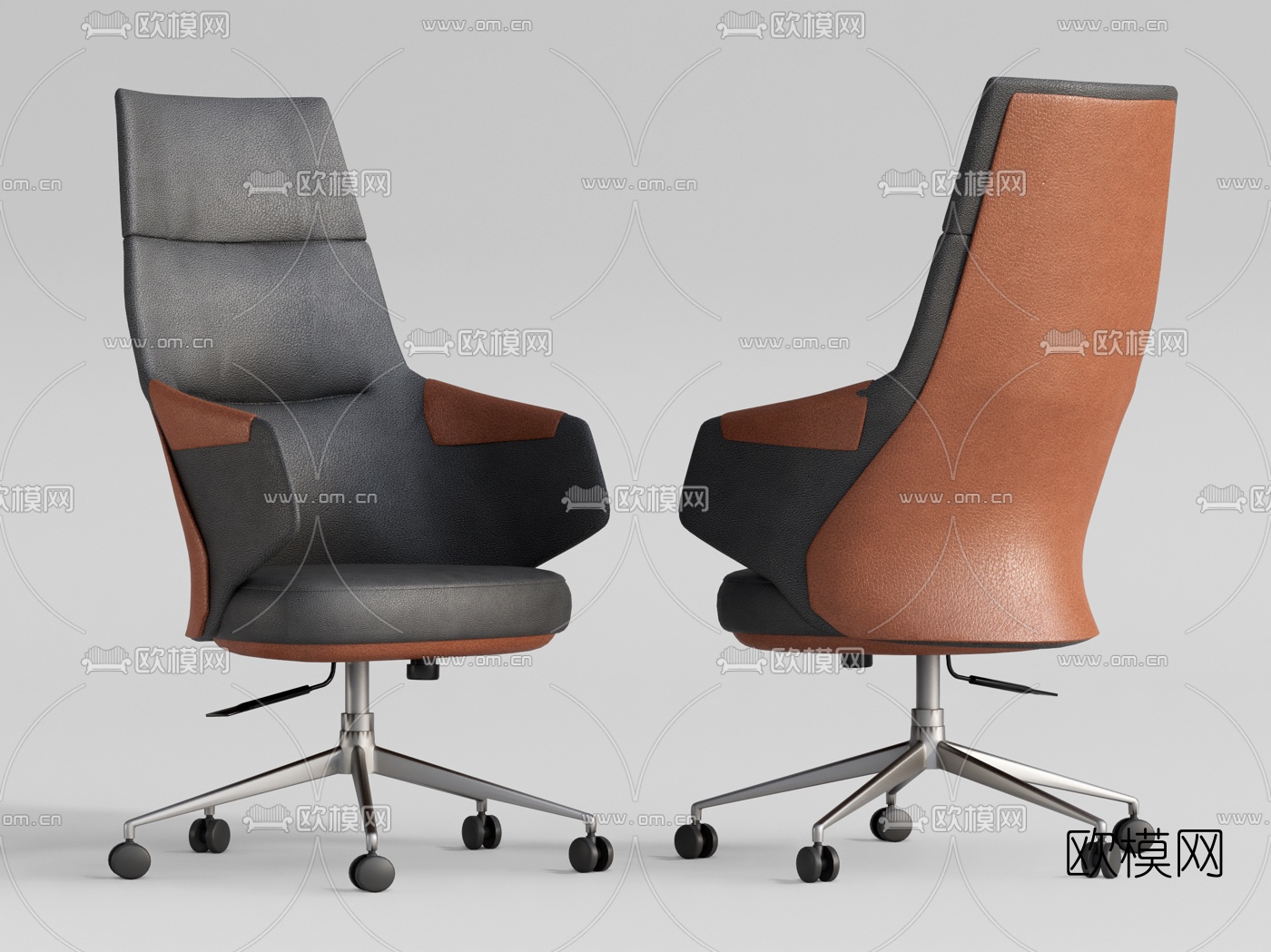 现代布艺办公椅su模型下载（渲染图1）