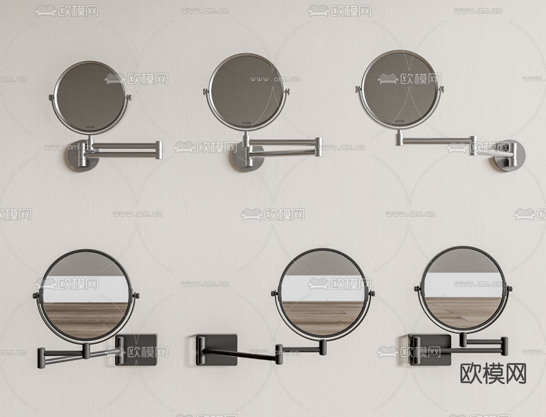 化妆镜 伸缩镜 镜子3d模型下载