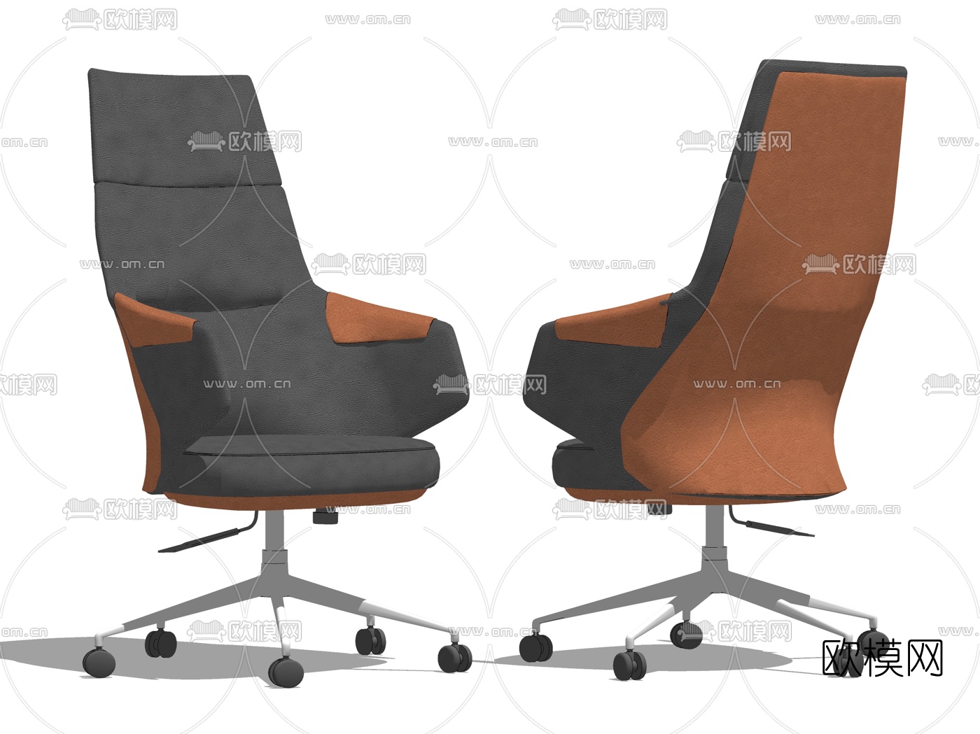 现代布艺办公椅su模型下载（渲染图2）