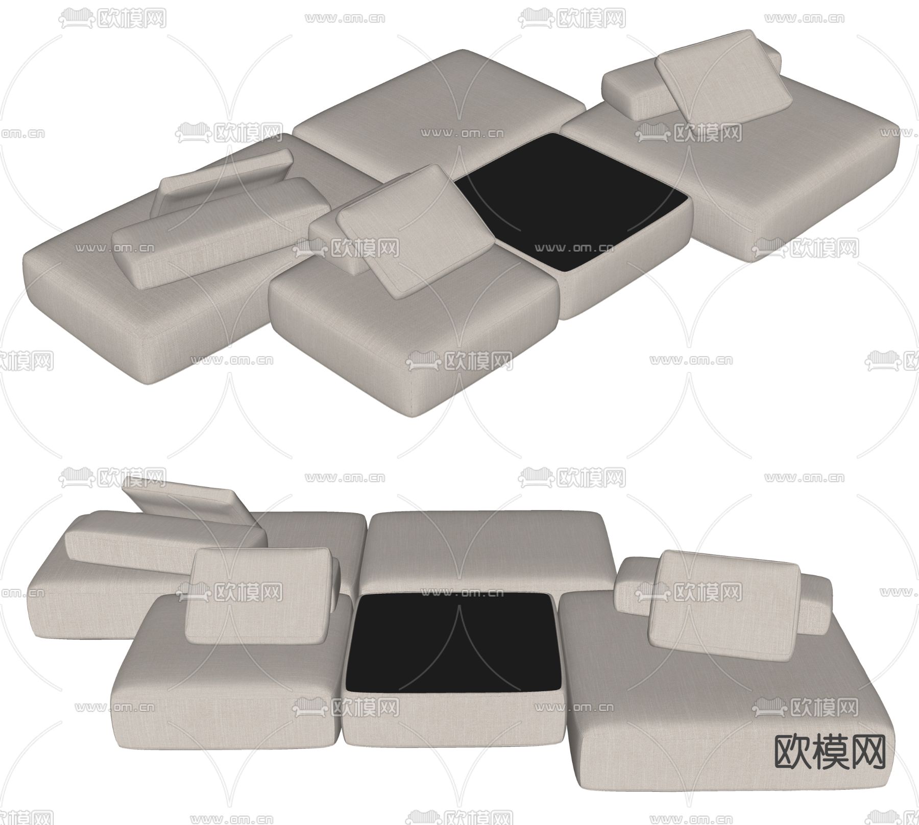 Poliform 多人沙发su模型