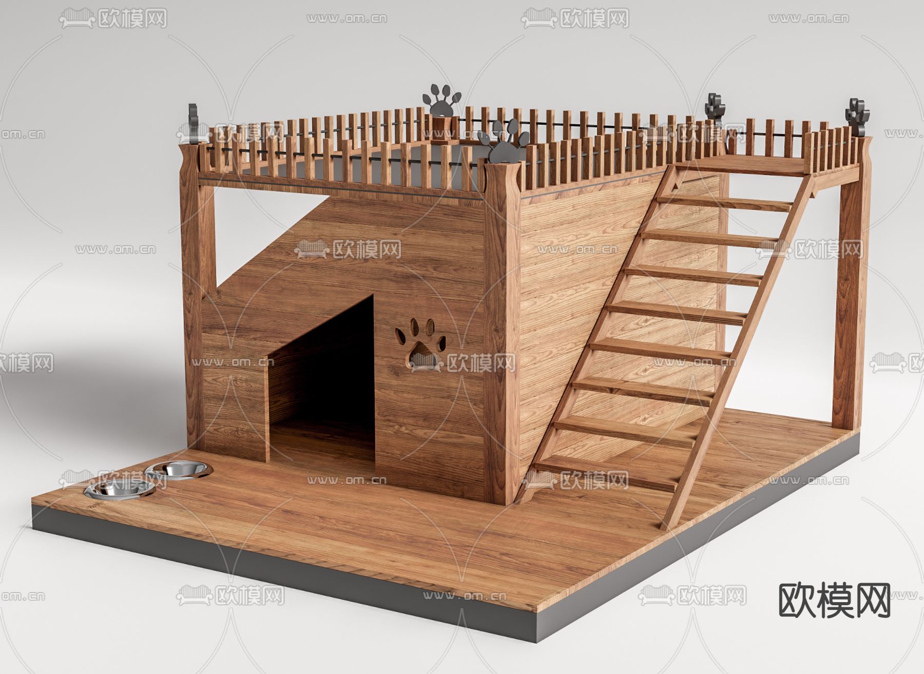 现代宠物木屋su模型