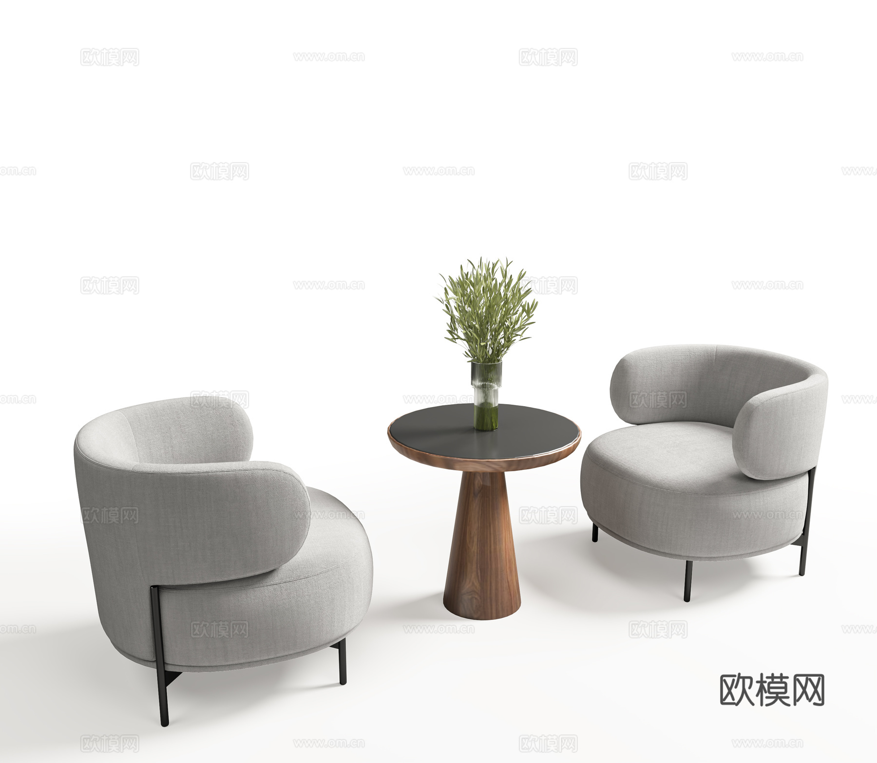 现代休闲桌椅 休闲椅 圆边几 角几 咖啡桌椅 洽谈桌椅su模型