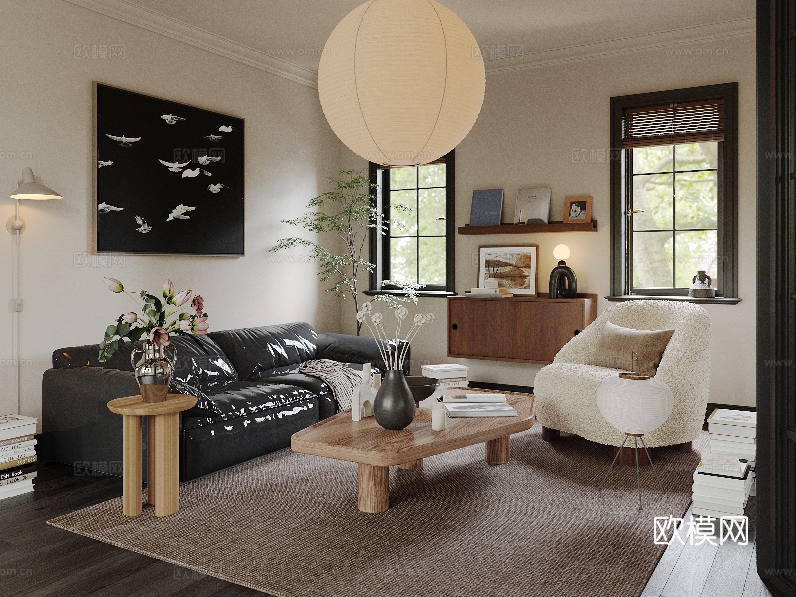 中古风客厅3d模型下载