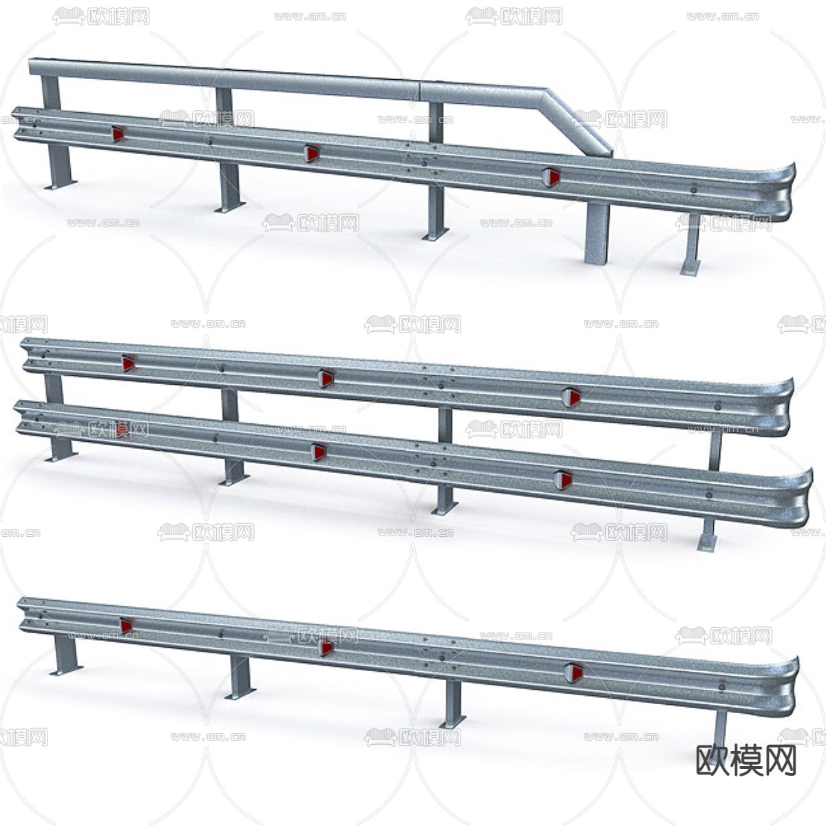 公路护栏 波形护栏3d模型下载