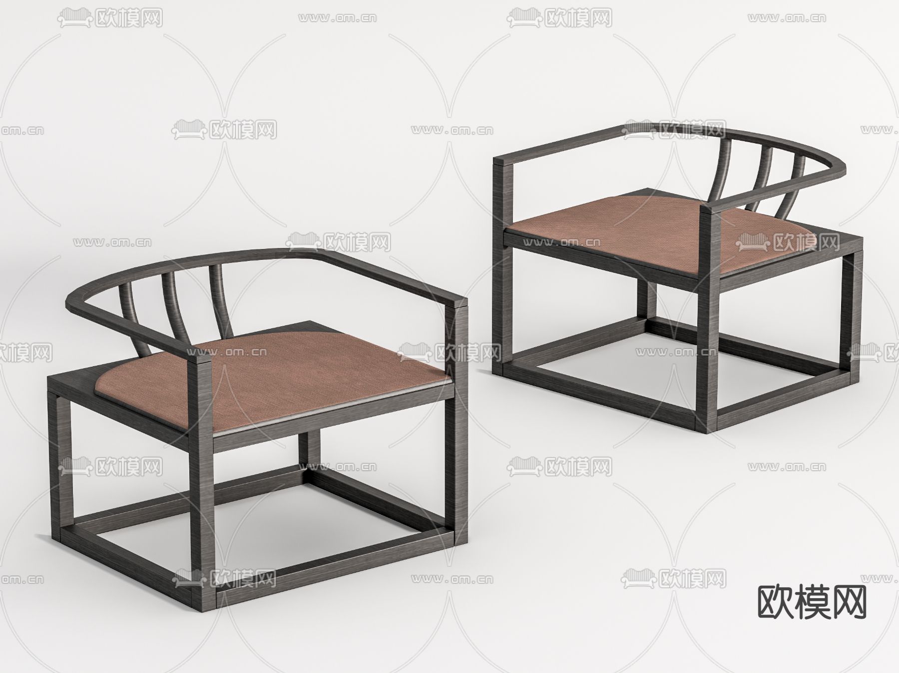 新中式休闲椅su模型
