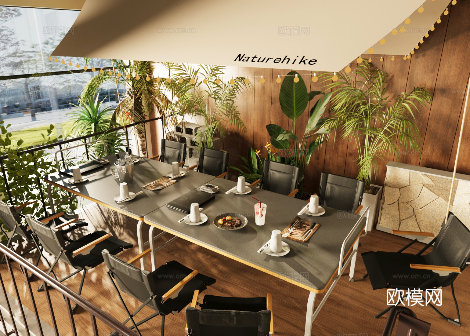 露营风户外桌椅 露营桌椅su模型下载（渲染图2）