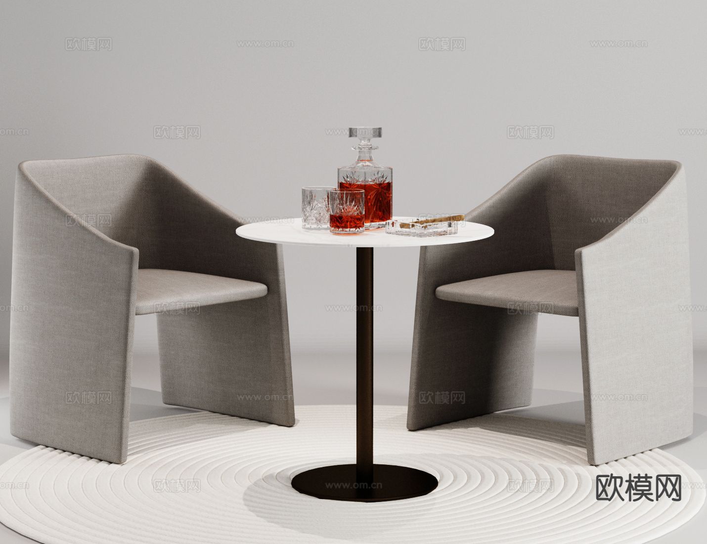 现代洽谈桌椅 休闲桌椅 咖啡桌椅 签单桌椅3d模型下载