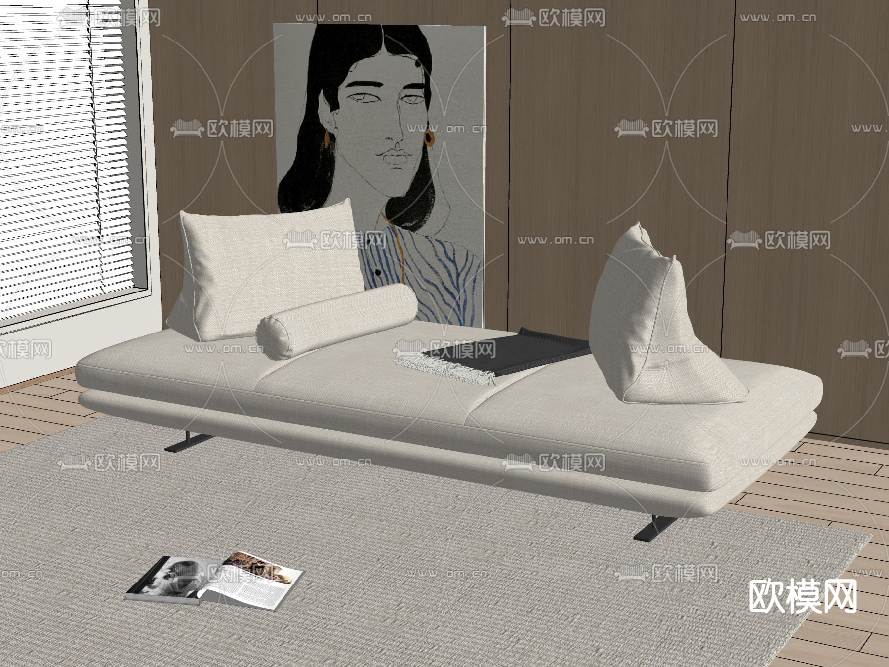 Ligne rost 沙发凳 贵妃椅su模型