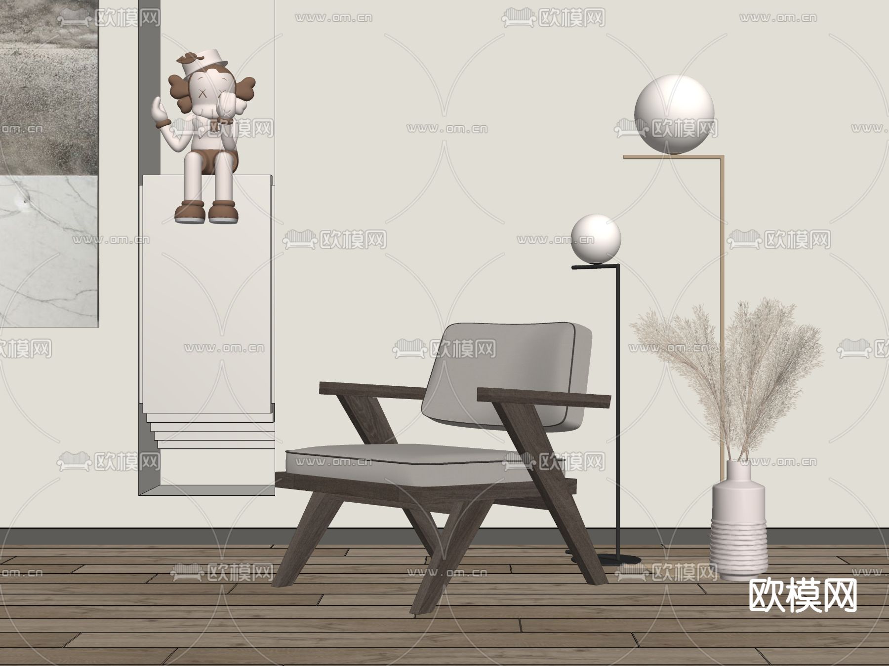 侘寂休闲椅su模型