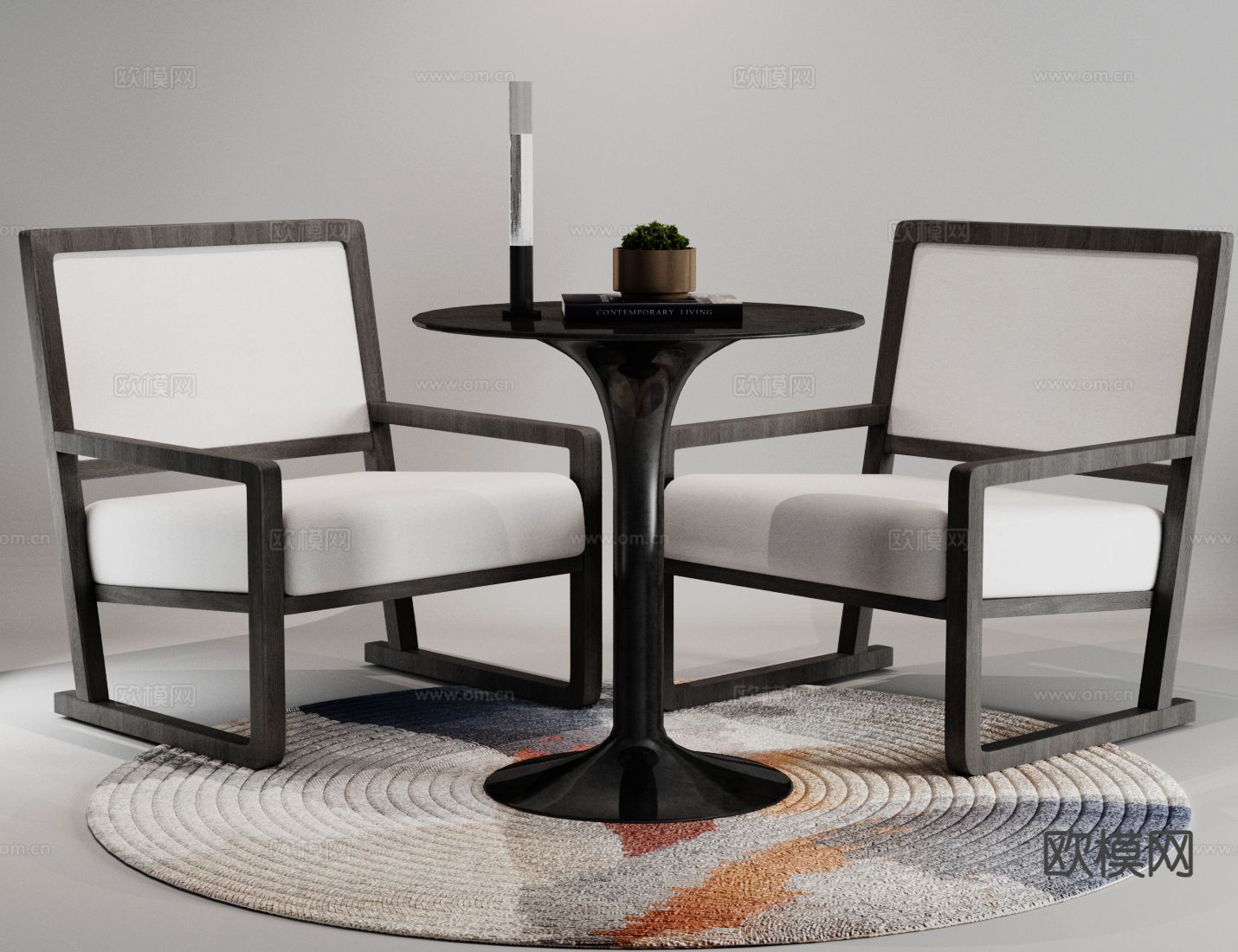 现代洽谈桌椅 休闲桌椅 咖啡桌椅3d模型下载