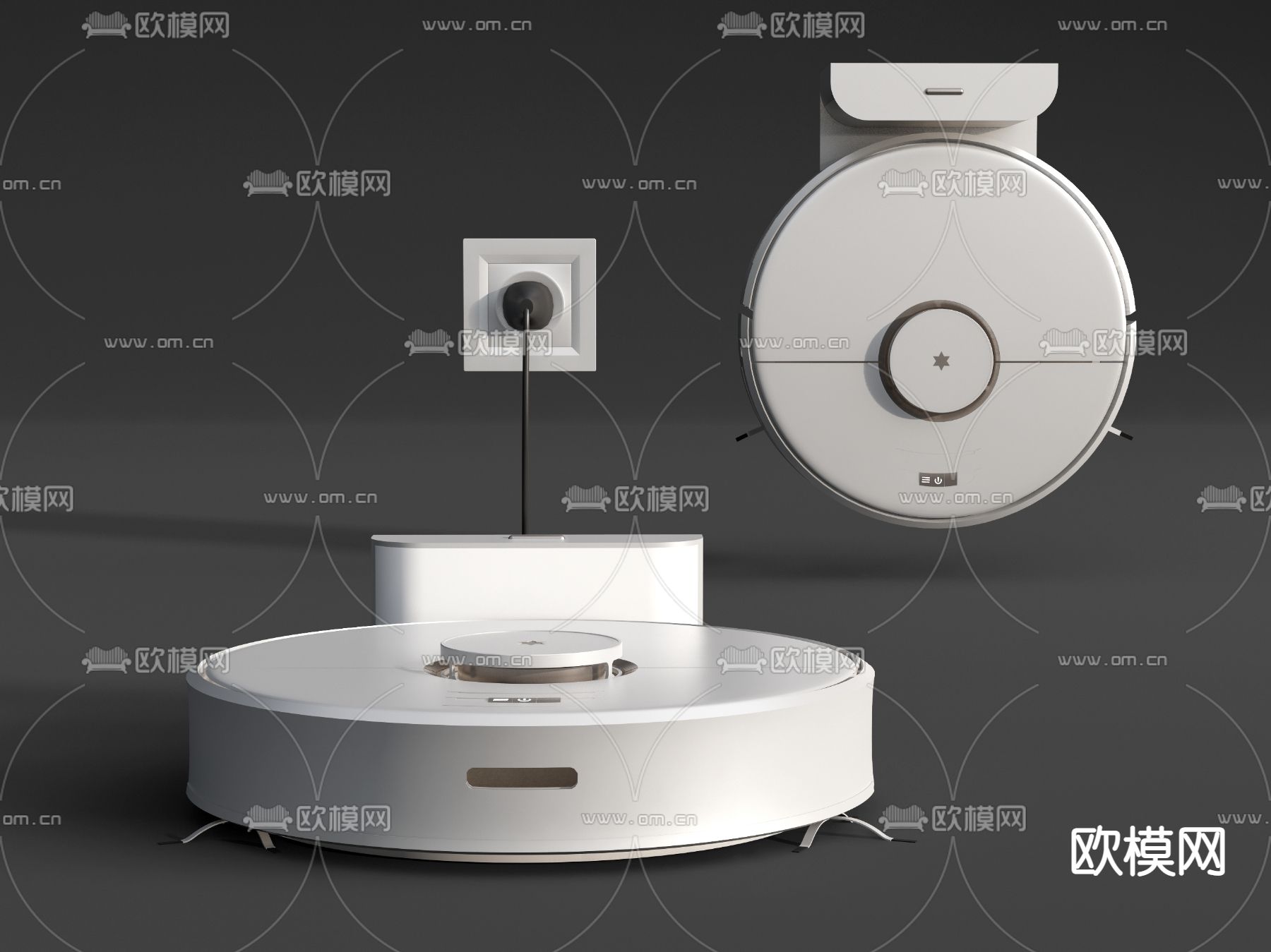 现代扫地机器人su模型下载（渲染图1）