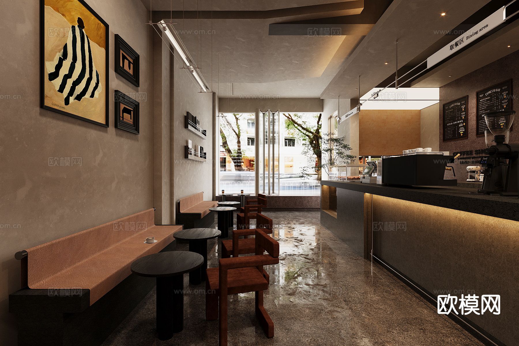 中古风咖啡厅3d模型下载（渲染图4）