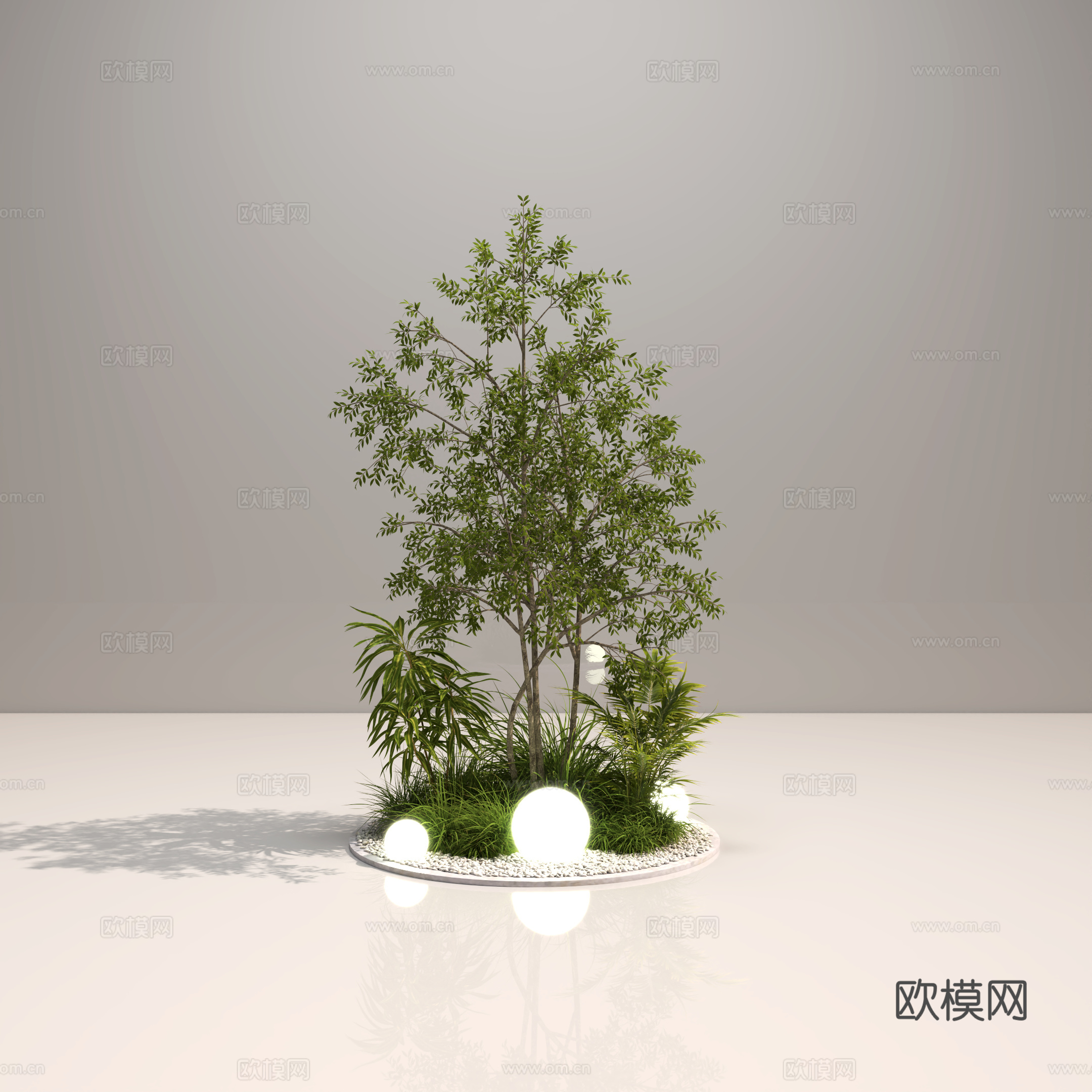 庭院景观小景 展厅景观小景 绿植景观小景 盆栽盆景 绿植3d模型