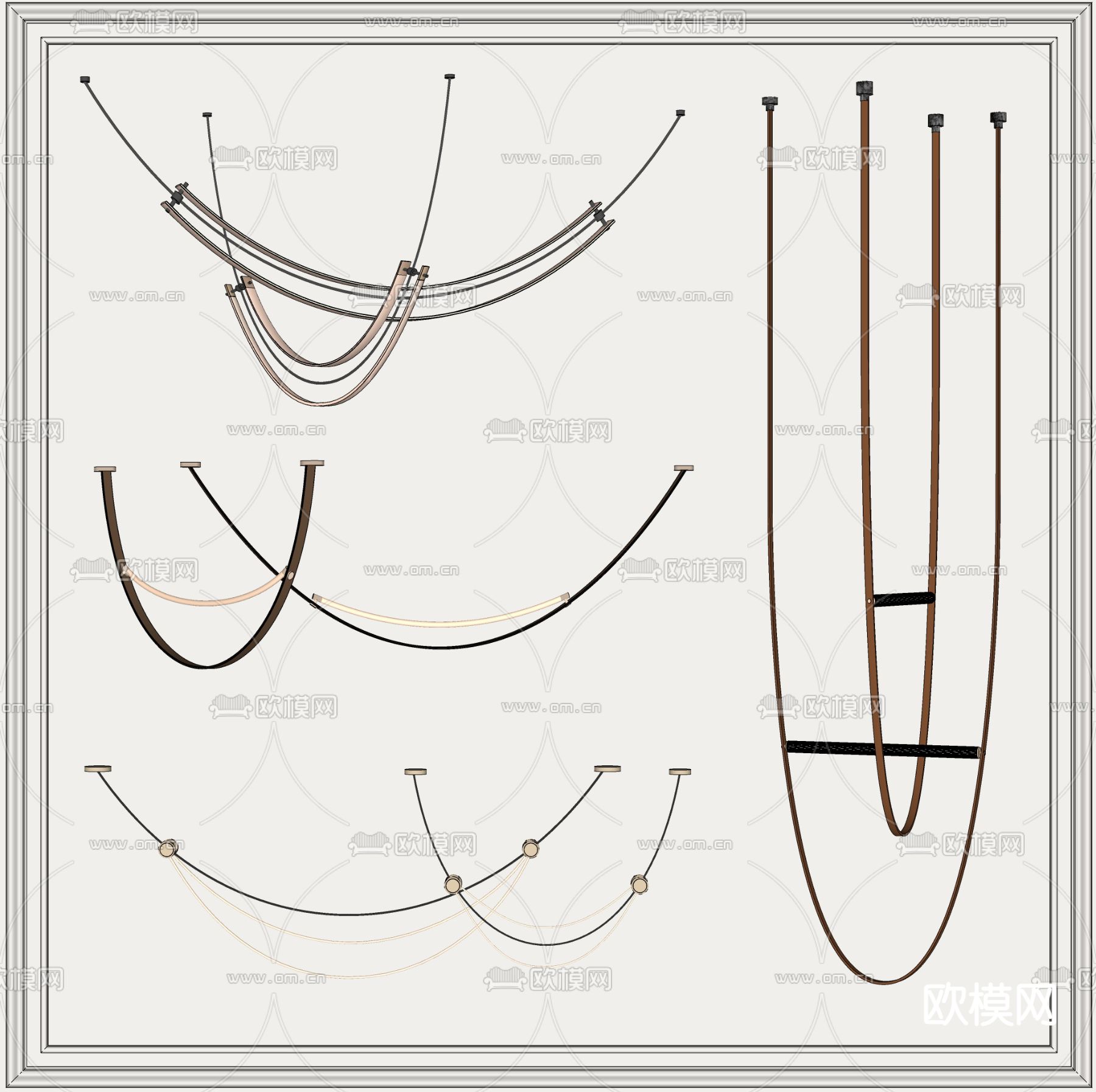 侘寂轻奢吊灯su模型下载（渲染图2）