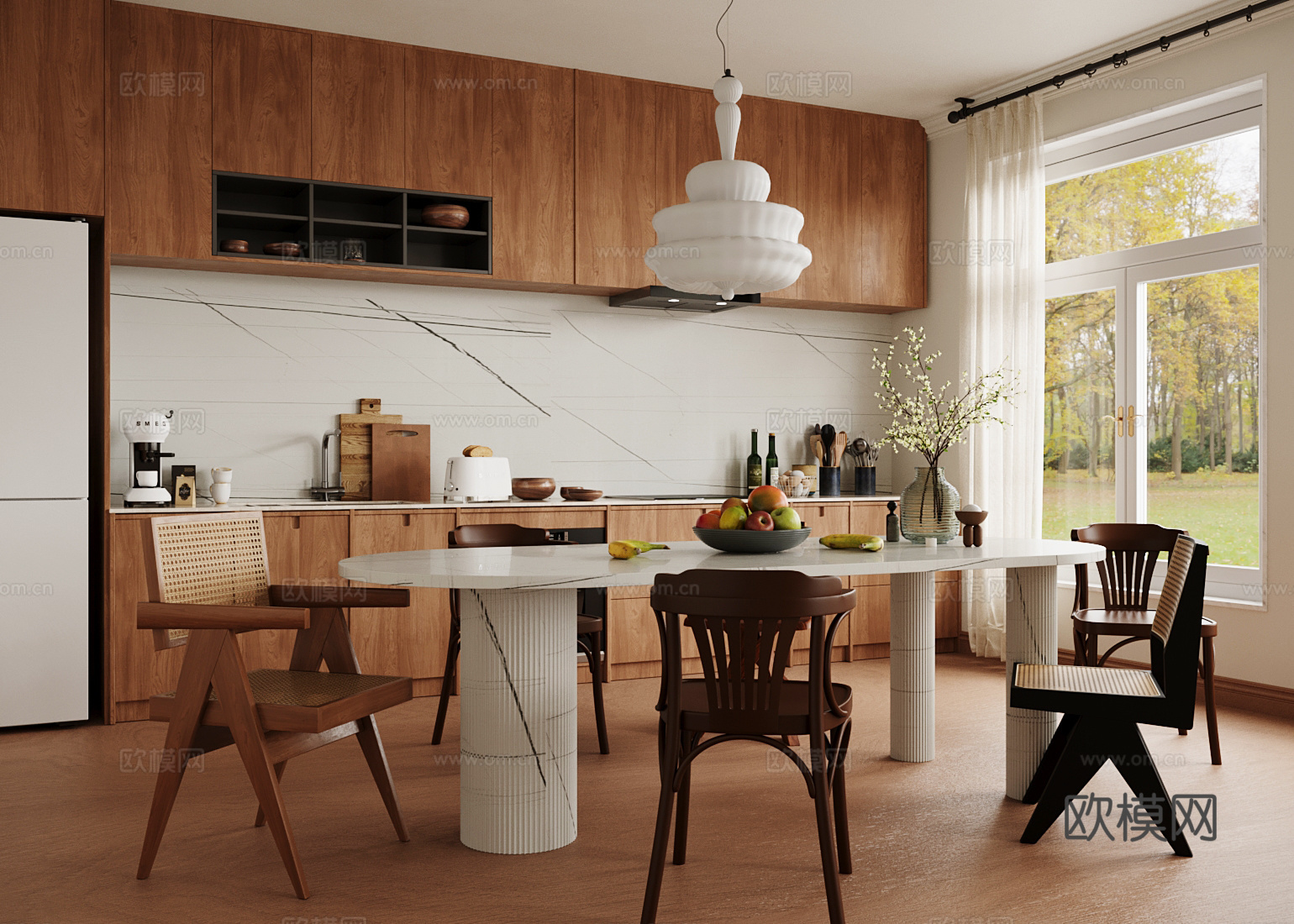 中古风餐厅3d模型下载（渲染图1）