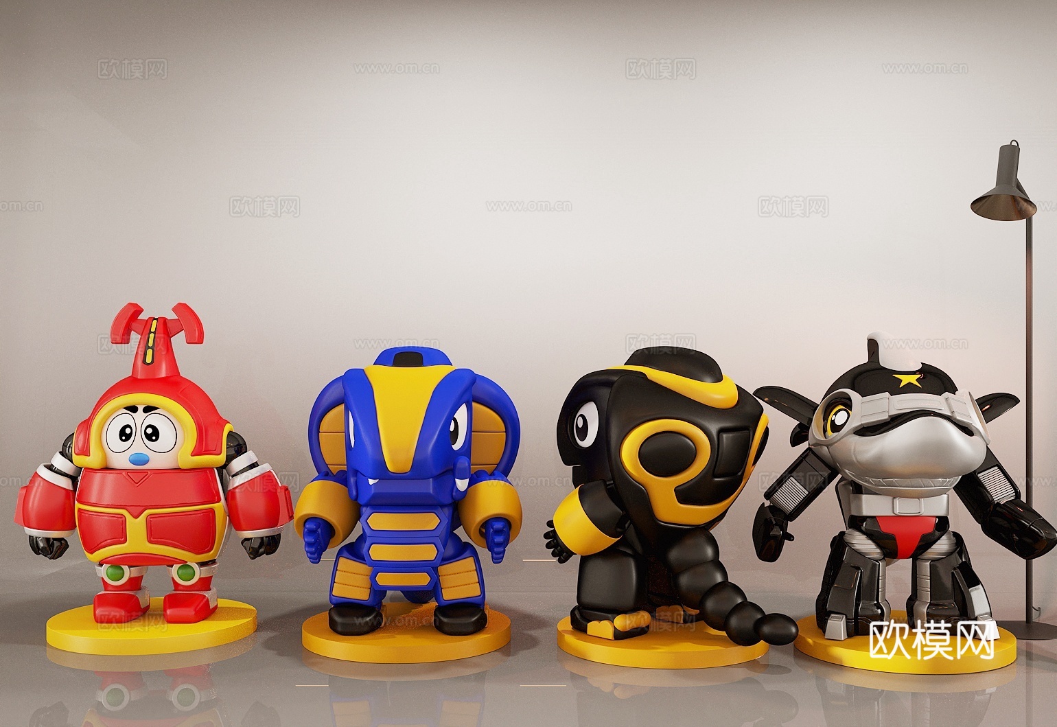 铁甲小宝 动漫雕塑摆件 手办玩具su模型下载（渲染图2）