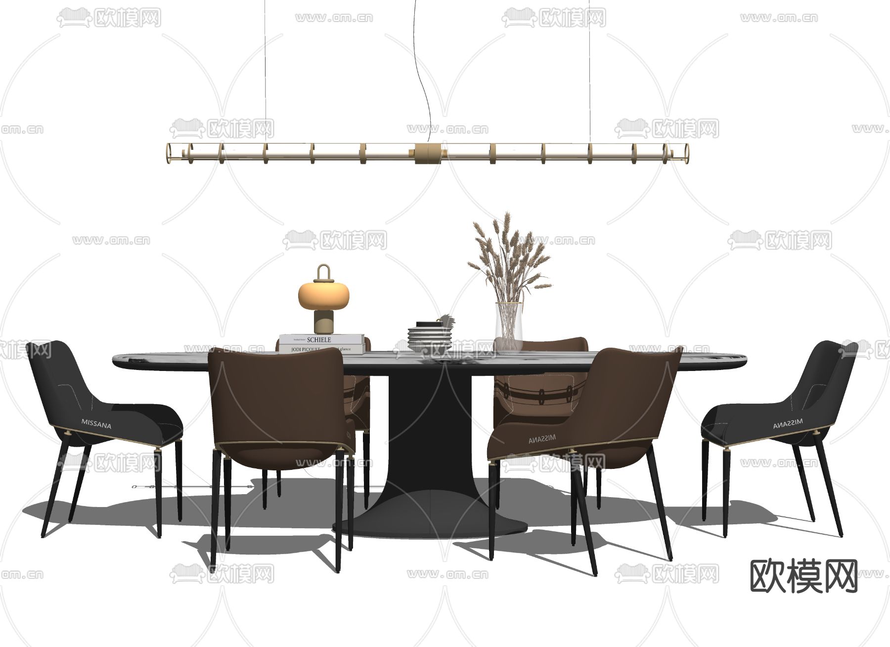 Missana 餐桌椅su模型下载（渲染图2）