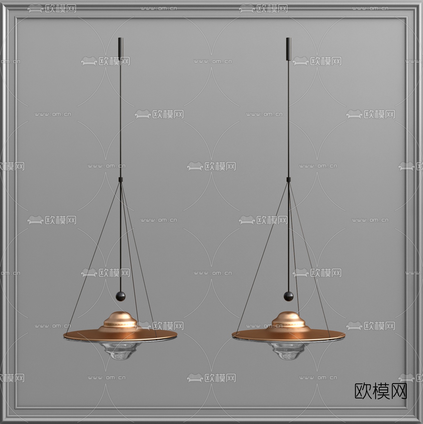 现代轻奢吊灯su模型