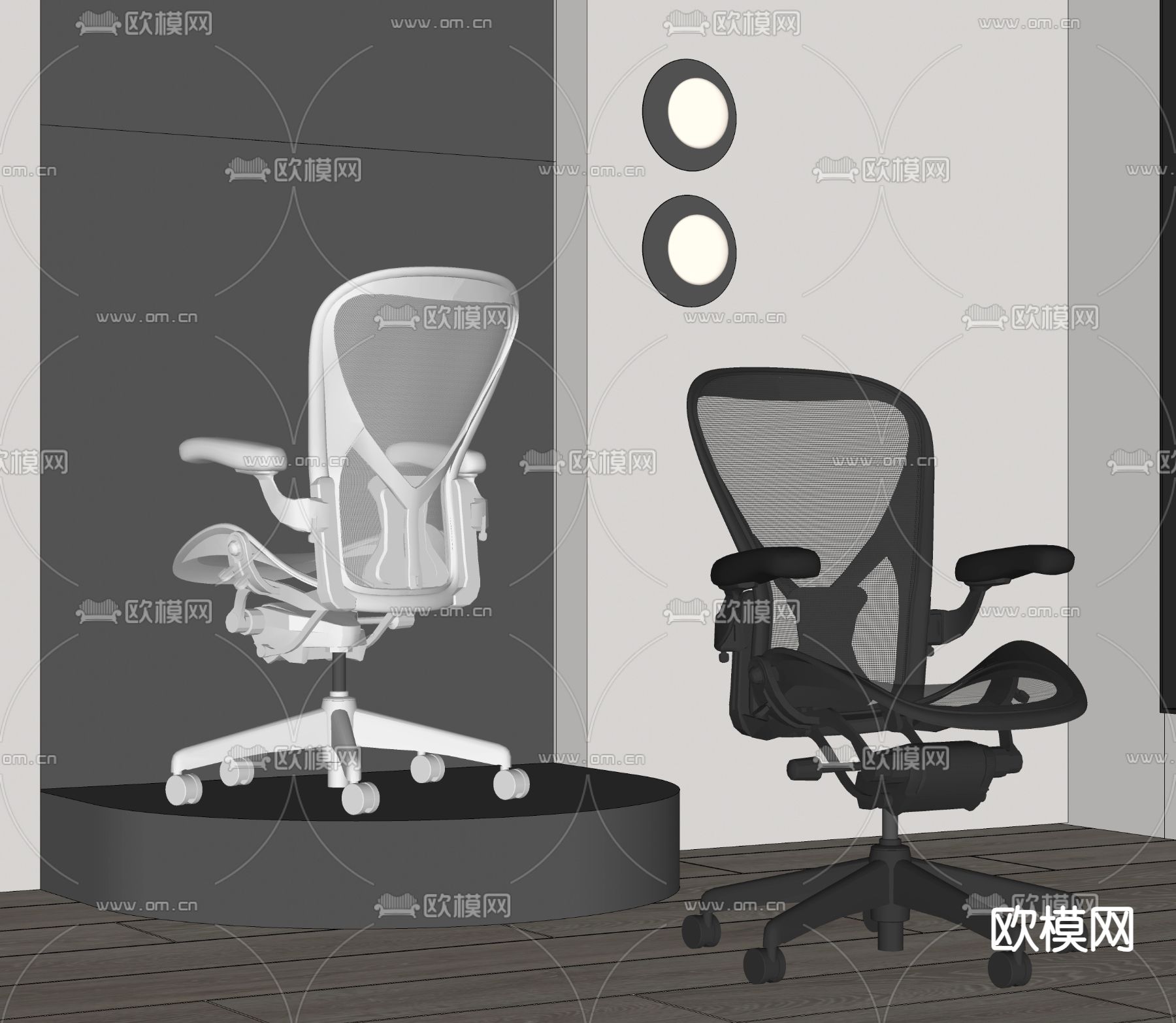 办公椅su模型下载（渲染图2）
