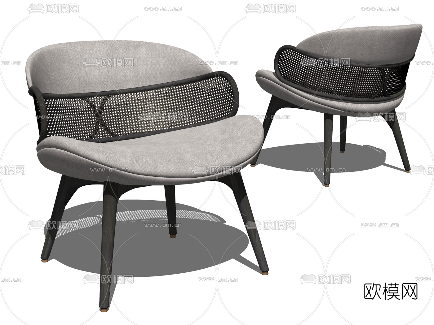 现代布艺休闲椅su模型