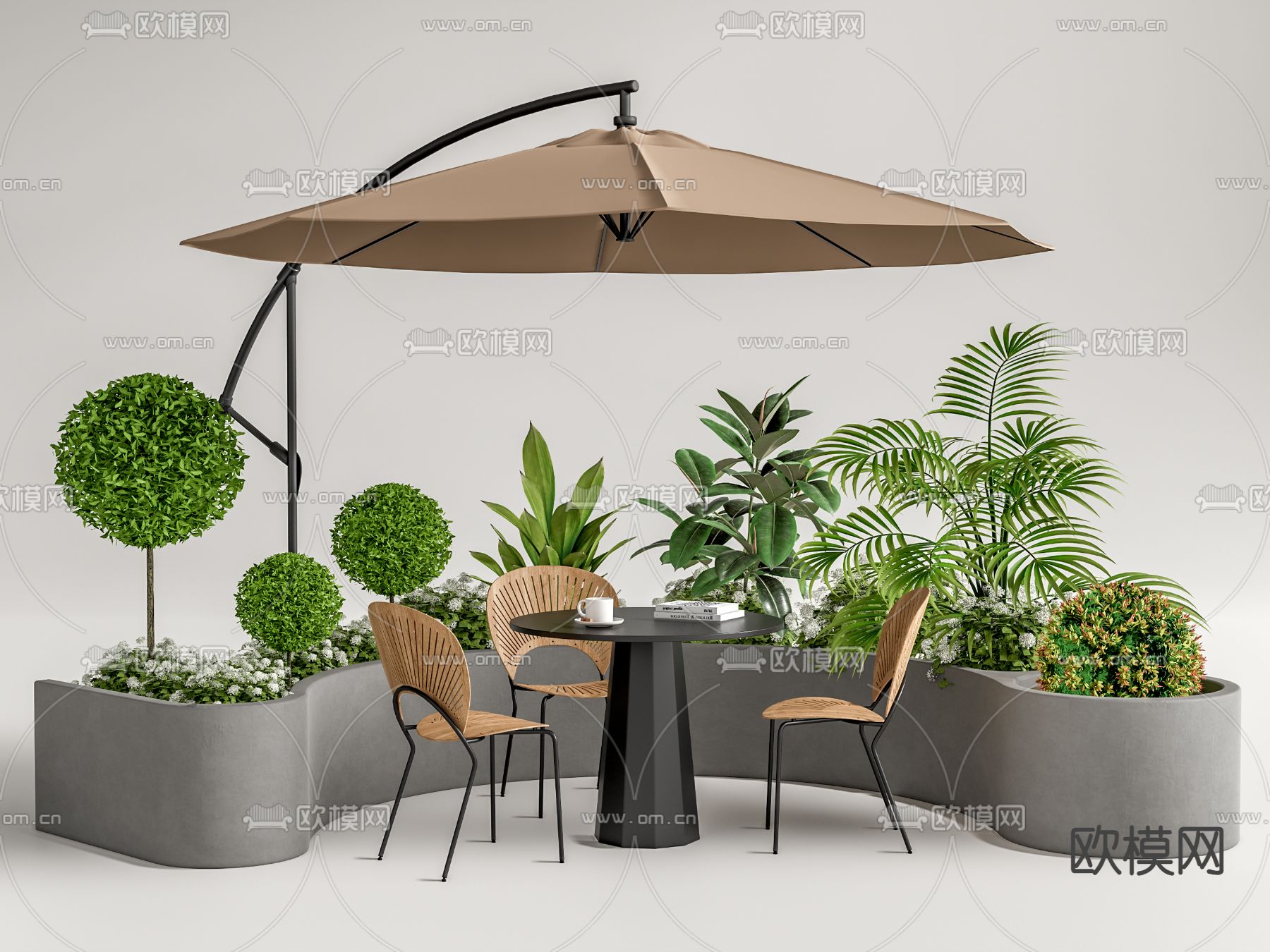 户外桌椅 洽谈桌椅3d模型下载