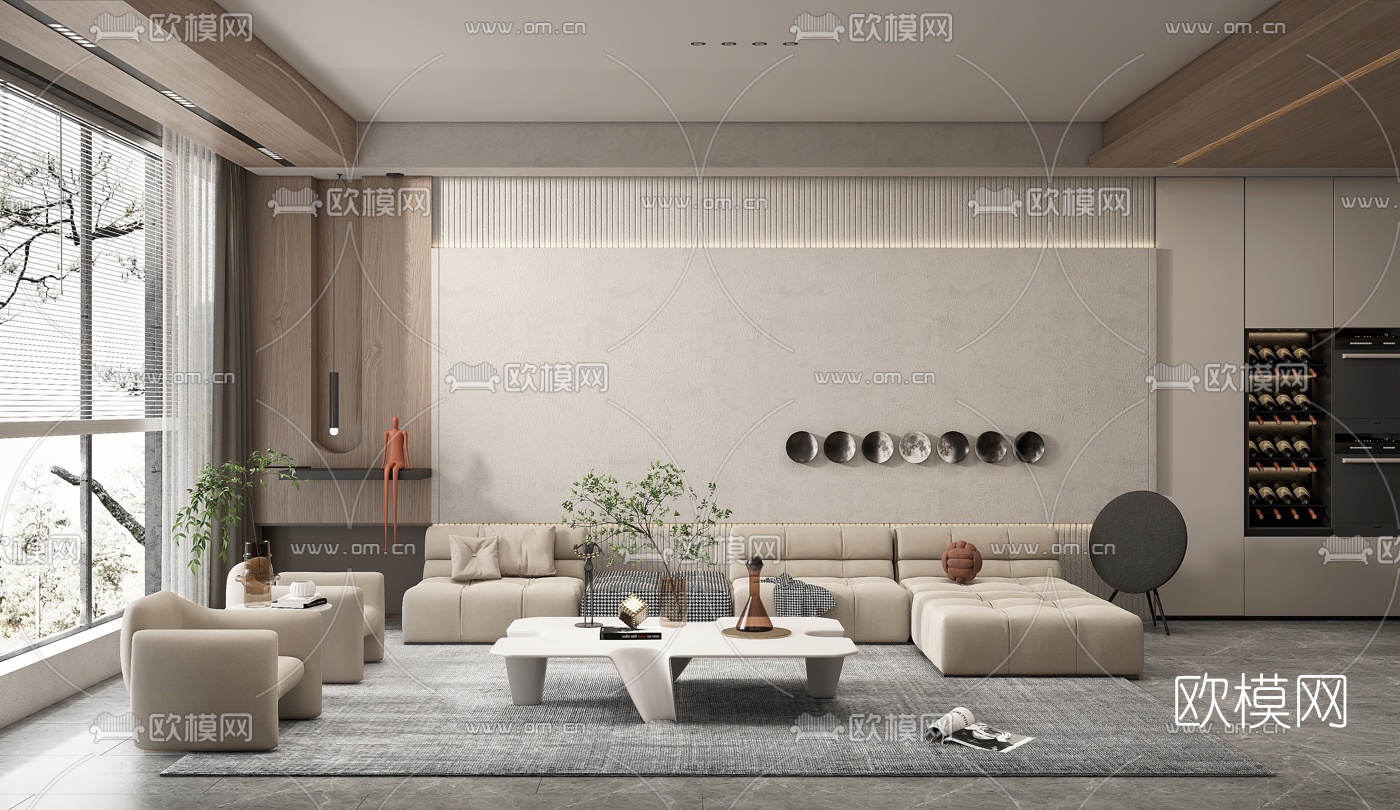 现代客厅su模型