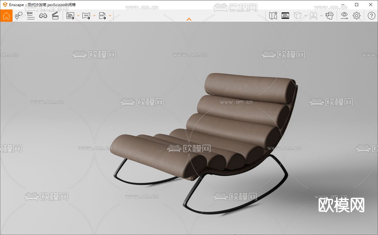 perbozzo 躺椅su模型下载（渲染图4）