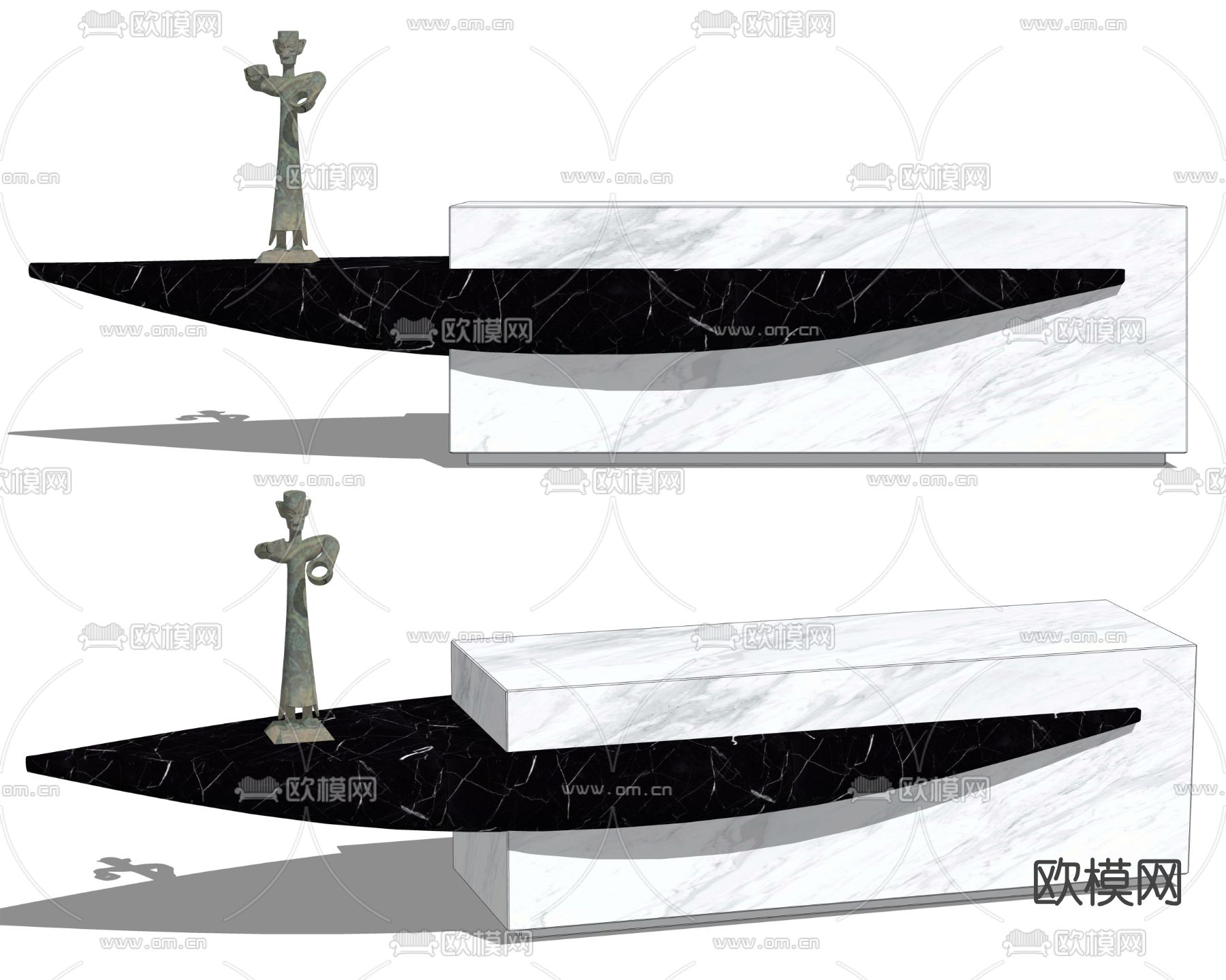 现代创意接待台su模型下载（渲染图2）