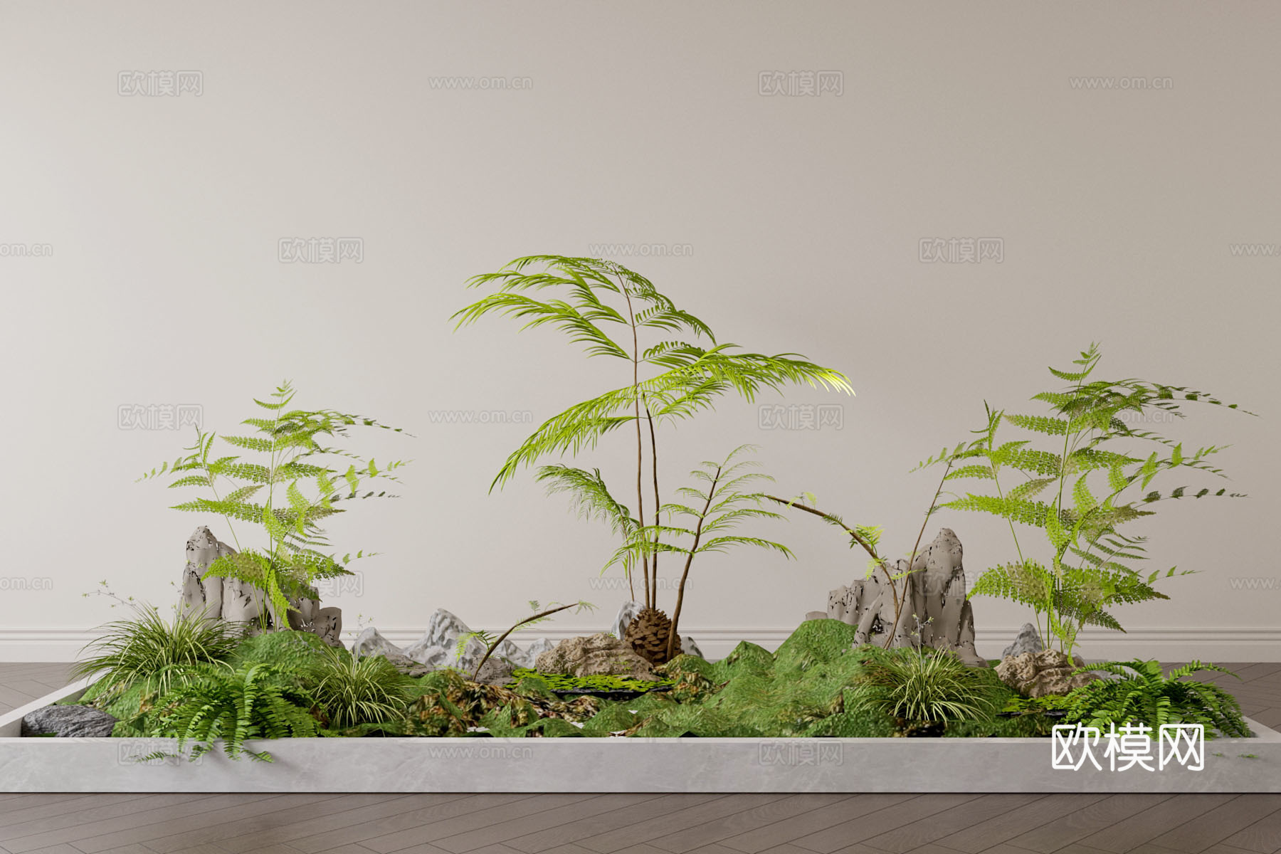 植物堆 绿植植物堆 景观造景3d模型