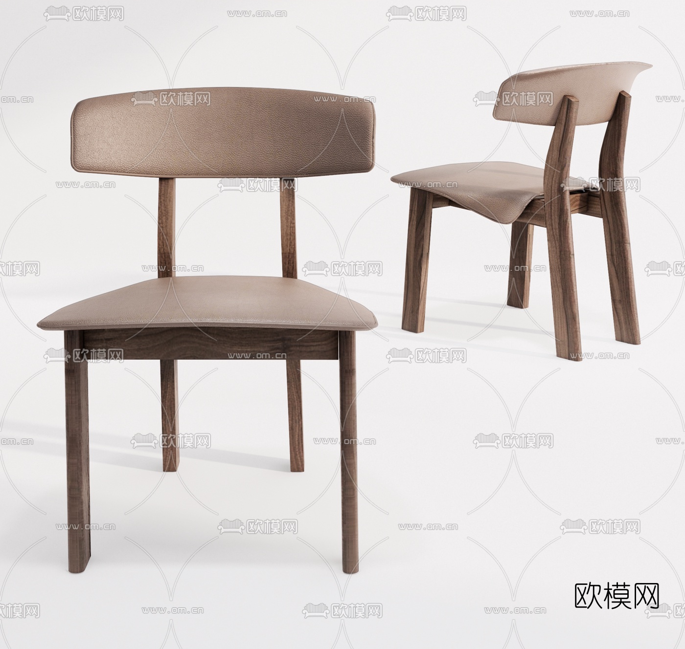 现代实木餐椅su模型